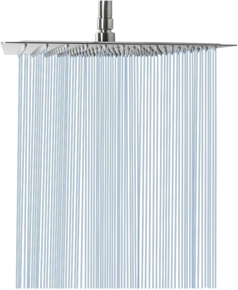 NearMoon Rain Shower Head, High Flow Stainless Steel Square Rainfall Shower, Waterfall Bath Shower Body Covering, Ceiling or Wall Mount (12 Inch, Brushed Nickel)