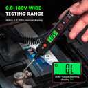 KAIWEETS 0.8V-100V DC Smart Automotive Test Light, Buzzer Circuit Tester with Sharp Probe, Bidirectional Voltage Tester with Flashlight, Electric Test Pen for Car Battery Polarity Continuity Fuses