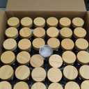 EDELHAUS® Square Spice Jars with Bamboo Wooden Lid (Pack of 36) Spice Jars with Shaker Insert and 240 Labels - Bamboo Lid Glass Container for Spice Organisation [4.3 in × 1.8 in]