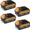4 Pack 6000mAh 20v Max Battery Replacement for Dewalt 20V Battery - Lithium Ion Batteries Compatible with Dewalt Battery 20v Chargers and Tools