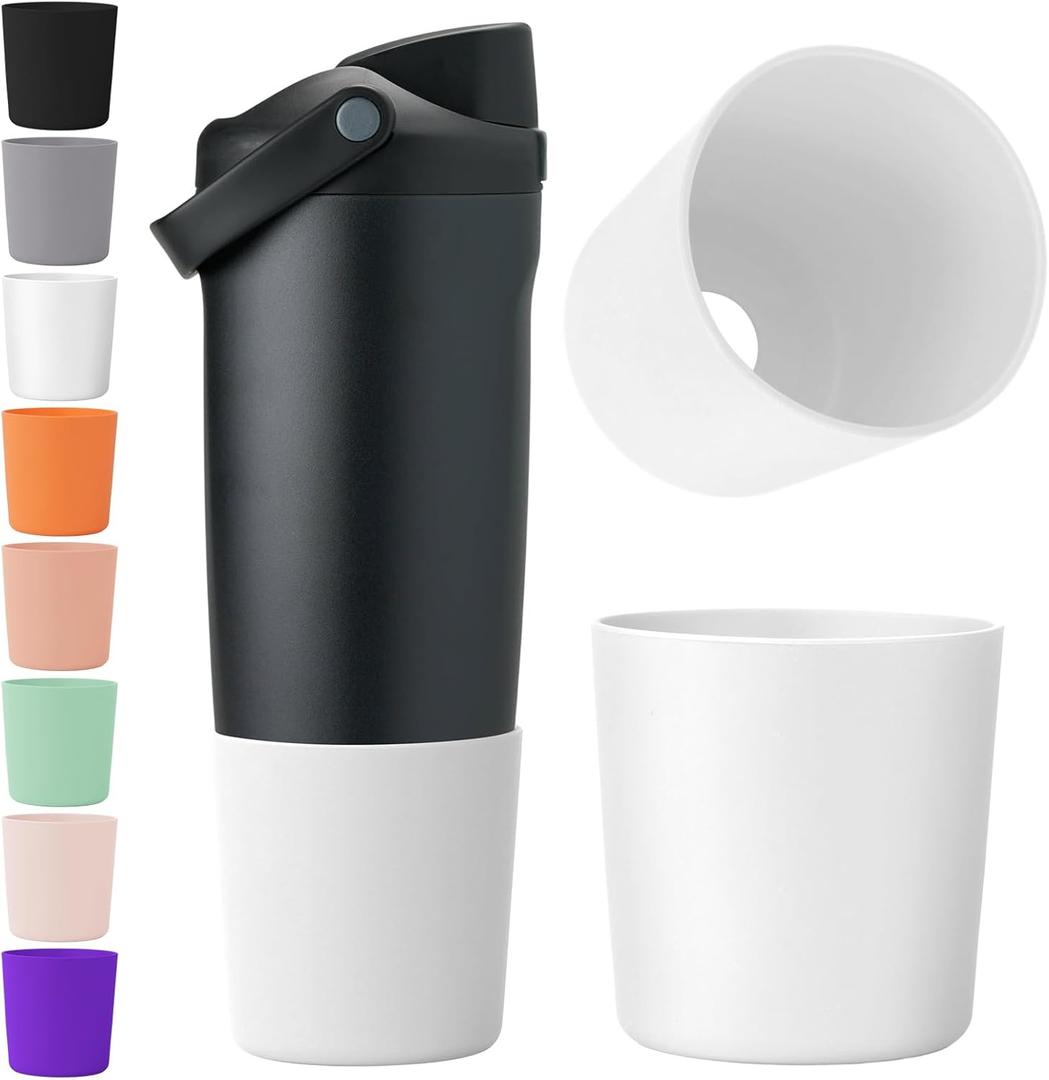 2 x 2Pcs Extra-Thick & Tall Protective Silicone Boot for Owala 30oz & 40oz FreeSip Sway Bottles & Tumblers - Improved Stability, Scratch-Resistant Non-Slip Bottom Cover for Owala Accessories (WHITE) (Green)