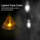 25 Ft Black 3 Outlet Outdoor Extension Cord with Lighted End 12 Gauge