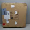 PEMAR Mother of Pearl 23.6" Square Extra Large Ottoman Tray with Insert Handles, Oversized Decorative Luxury Wooden Serving Tray for Food, Coffee Table, Breakfast in Bed (Dark Grey - White)