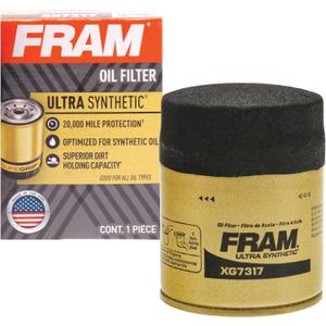 FRAM Ultra Synthetic Automotive Replacement Oil Filter, Designed for Synthetic Oil Changes Lasting up to 20k Miles, XG7317 with SureGrip (Pack of 1) (1 Count (Pack of 1))