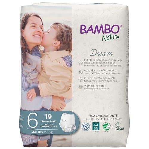 Bambo Nature Hypoallergenic Training Pants, Eco-Labeled Training Pants, Totally Chlorine-Free - Size 6 (19 Count) 5 pack