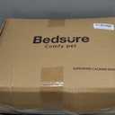 Bedsure SupportMax Calming Dog Beds Large Sized Dog - 36in Donut Washable Large Pet Bed,Anti-Slip Removable Cover,420GSM Round Anti-Anxiety Fluffy Plush Faux Fur Bed, Fits up to 80 lbs Pets (Dark Grey)