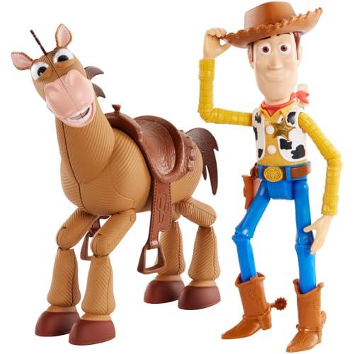 Mattel Disney Pixar Toy Story 4 Woody and Bullseye 2-Character Pack, Movie-inspired Relative-Scale for Storytelling Play