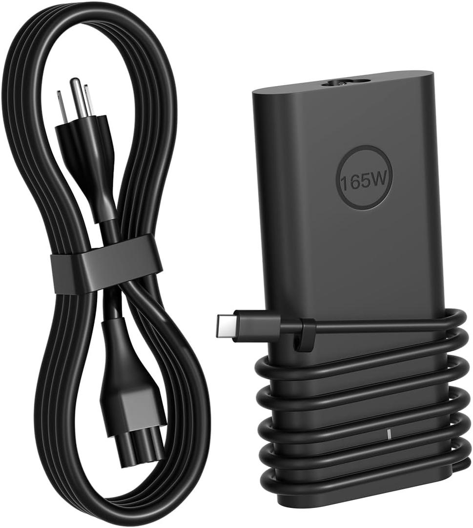 165W GAN USB C Charger Compatible with Dell Precision 5690 5680 3581 3580 XPS 17 9720 9730 Latitude 7640 7340 5540 5440 Inspiron-14 16 Plus 7640 7430 Pro Rugged Laptop DA165PM210