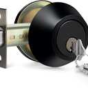 BESTTEN Single Cylinder Deadbolt, Dead Bolt for Front Door and Garage Door, Keyed One Side, Thumb Turn Inside, Matte Black Finish