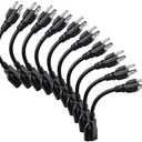 [ETL Listed] Miady Short Power Extension Cord Outlet Saver, 16AWG/13A, 3 Prong (10 Pack, Black, 8 Inch)