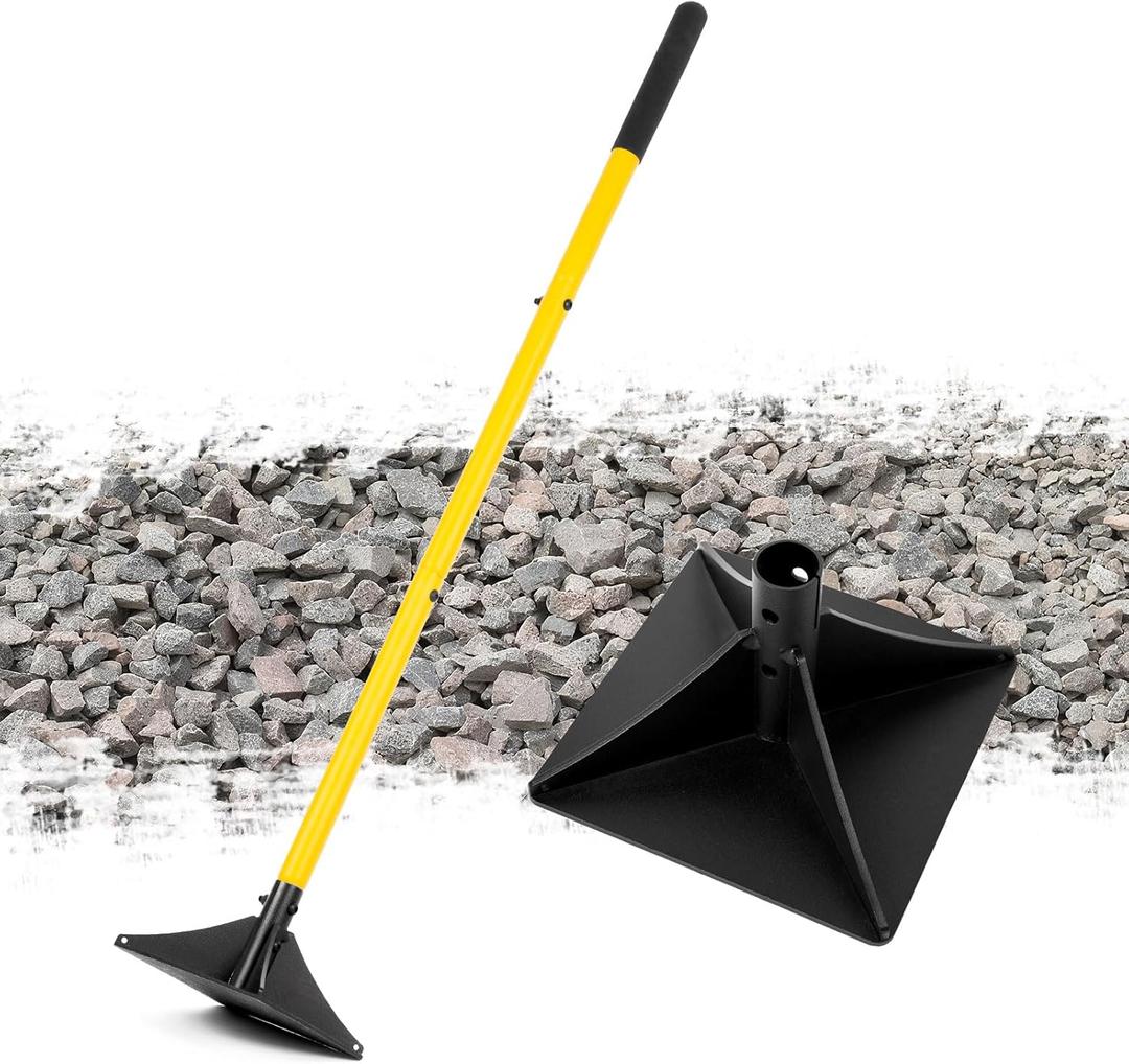 BlumeTrec 8"x8" Steel Tamper with 48" Handle, Heavy Duty Hand Compactor Tool for Leveling Soil, Gravel, Sand, Asphalt, Ground, Paver, Driveway, Garden, Yard, and Blacktop Repair