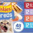 Purina Friskies Wet Cat Food Variety Pack, Shreds With Beef, Turkey and Cheese Dinner, Chicken and Salmon Dinner, and With Ocean Whitefish and Tuna - 48 ct. Can (16.5 Pound (Pack of 1))