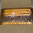 Brigii Ice Cube Tray with Lid&Bin, Ice Cube Mold with 56 Cubes, Stackable Ice Trays for Freezer with Easy-Release Silicone Bottom, for Drinks, Coffee, cocktail (Orange)