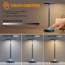 LED Cordless Table Lamps Rechargeable - Outdoor 6000mAh Battery Operated Portable Tables Light 3 Color Stepless Dimming Lamp with Memory Function for Patio Restaurant Dining Blue