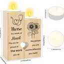 Nurse Gifts - Sunflower Nurse Appreciation Gifts for Women Candle Holder Candlestick Emergency Room ICU Rn LPN Nurses Appreciation Gift Christmas Nursing Week Graduation Gift for Nurses Nursing Women