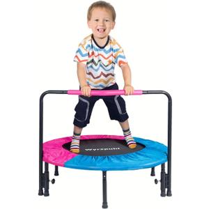 36 Inch Kids Trampoline - Mini Toddler Trampoline with Foam Handle, Small Rebounder Trampoline for Adult Fitness with Safety Padded Cover Indoor and Outdoor Use for Fun
