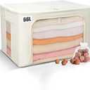 66L Large Cashmere Sweater Storage Bag with Steel Frame | Natural Red Cedar Protection | Foldable Closet Organizer with Oxford Fabric, Mesh Windows | Premium Garment Box for Wool, Winter Coat, Clothes. Pack of 6