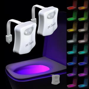 Toilet Light Motion Sensor 16 Colors Changing (2 Pack),LED Glow Bowl Inside Toilet Light, Smart Night Light for Bathroom, Cool & Funny Ideal Gifts for Dad Teen Boys Girls Men Women (16 Colors)
