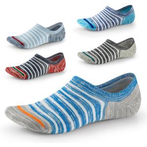 No Show Socks for Men&Women-Low Cut with Non Slip Grip-Invisible Socks for Oxfords Sneakers Size7-12 5 Pairs (Blue, L)