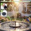 AISITIN Solar Fountain, 2.5W Solar Water Fountain Pump with 6 Nozzles & 4 Tube Supports, 6.7" Solar Powered Fountain for Garden, Pond, Pool, Fish Tank, Aquarium Outdoor