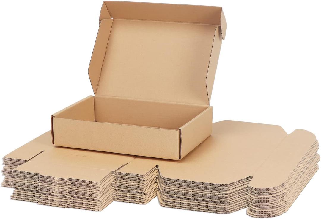 PHAREGE 9x6x2 inch Shipping Boxes Bulk 25 Pack Brown, Tab Lock Tuck Top Mailer Boxes for Packaging Small Business, Small Cardboard Gift Boxes for Wrapping Mailing Present