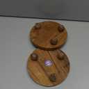 Display Stand Acacia Wood Round Wooden Display Stand Tray for Display Farmhouse for Kitchen or Bathroom Counter (6" X 6" X 1.5") (Set of 2)