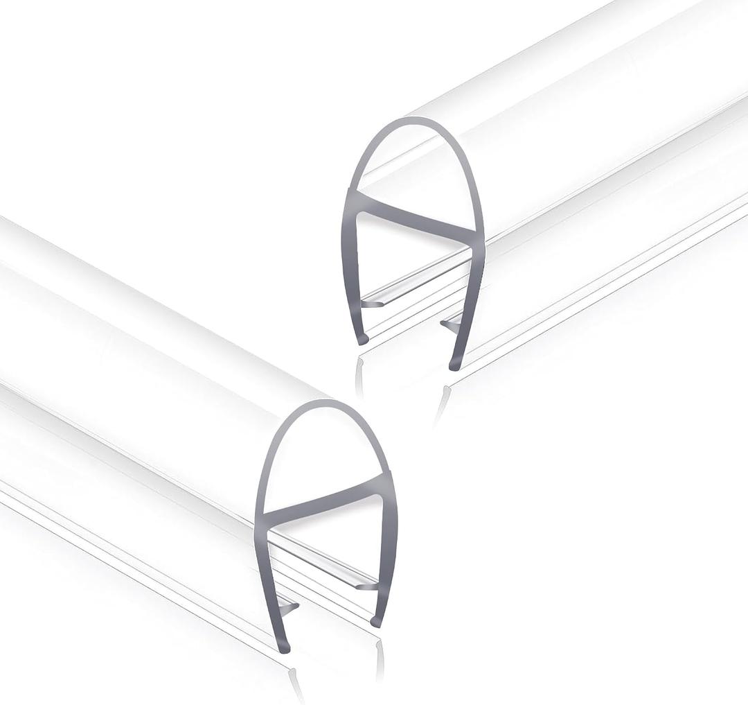 39in U-Type Shower Seal Strip, Water Block for 3/8"Frameless Glass Door