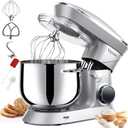 9.5 Qt Stand Mixer, 10-Speed Tilt-Head Food Mixer, Vezzio 660W Kitchen Electric Mixer with Stainless Steel Bowl, Dishwasher-Safe Attachments for Most Home Cooks(Silver)