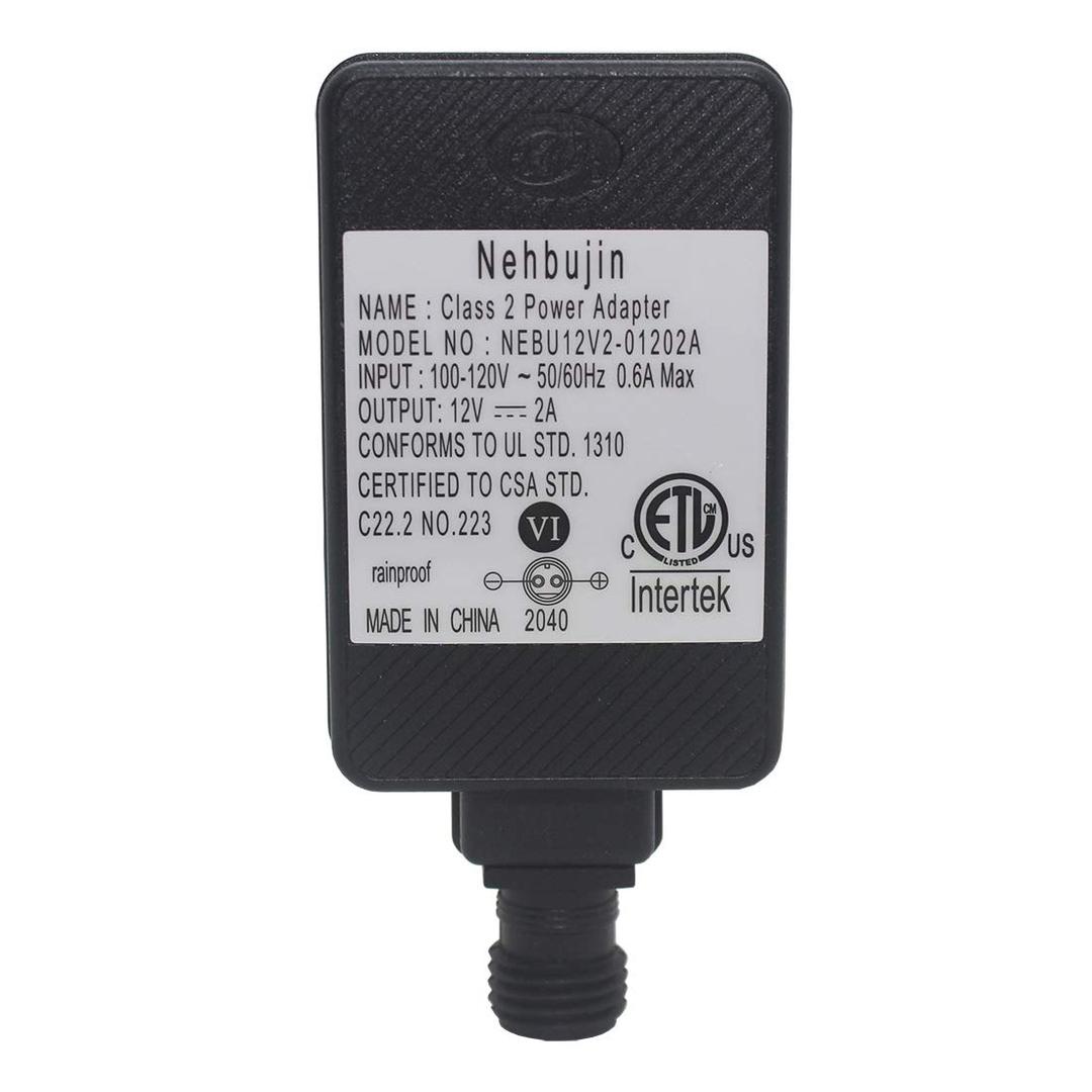12V Class 2 Power Supply, IP44 LED Transformer Replacement Yard Inflatable Adapter for String Light, Inflatable Decorations (12V-2A)