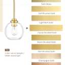 Gold Cluster Pendant Light, 3-Light Globe Hanging Light Fixture, Kitchen Island Lighting with Clear Glass for Dining Room Living Room Laundry Entrance Foyer, ZCPL101BG-3C, 6.7 "