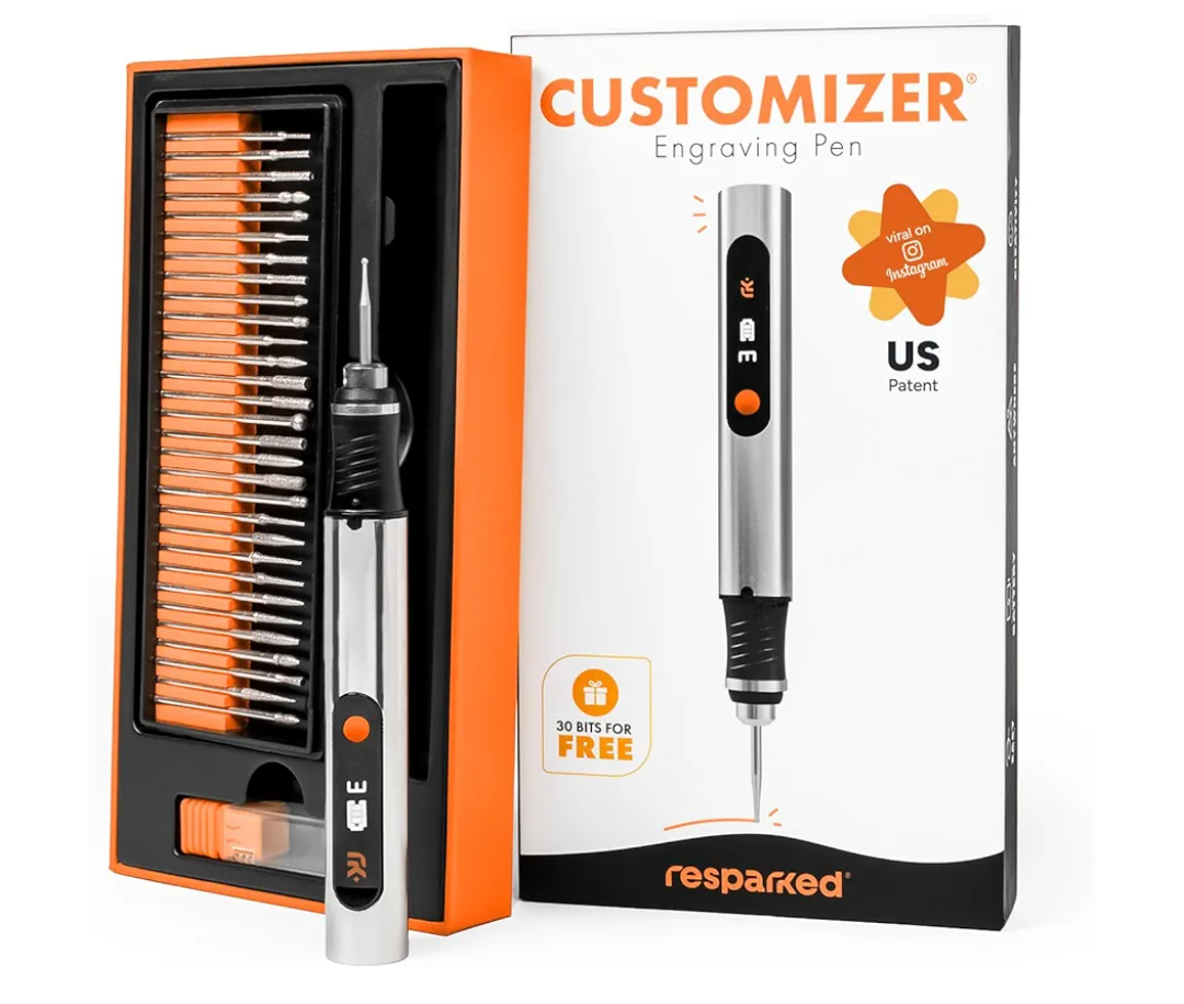 Customizer Engraving Pen (Formerly Culiau): Ultimate Cordless Portable Tool for Artists & DIYers - Engrave 50+ Surfaces - Beginner Friendly - Rechargeable - Free 30 Bits & Mastery Guide