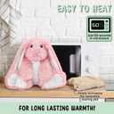 Bunny Microwavable Stuffed Animal 1.5 lb Unscented Heating Pad Plush, Soft Cozy Bunny Toy for Relaxation and Comfort, Gift for Women, Girls, Adults & Kids by Happy Fuel, Pink