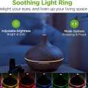InnoGear Aromatherapy Diffuser & 10 Essential Oils Set, 400ml Diffuser Ultrasonic Diffuser Cool Mist Humidifier with 4 Timers 7 Colors Light Waterless Auto Off for Mother's Gift, Yellow Wood Grain