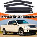 Window Visor Shield Deflector Guard for Ford F150 2004-2014 Only, 4Pcs Window Visor Guard Window Wind deflectors for Ford F150 2004-2014 Only,Tape-on Type