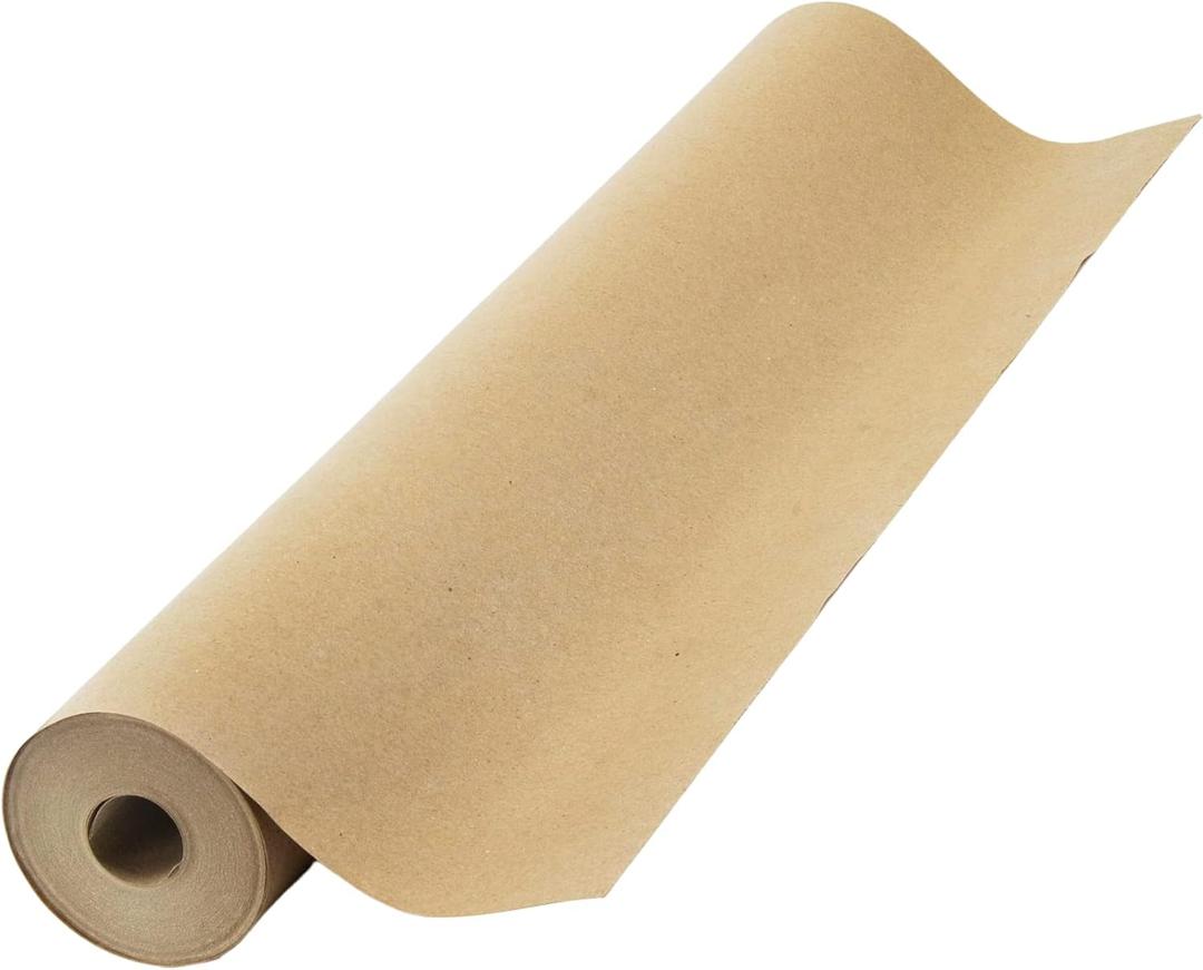 Brown Kraft Paper Roll 17.75 x 1200 (100ft) Made in USA- Ideal for Gift Wrapping, Packing Paper for Moving, Art Craft, Shipping, Floor Covering, Table Runner, 100% Recycled Material