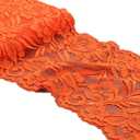 5 Yards Floral Lace Ribbon Stretch Tulle Lace Trim Elastic Webbing Fabric for DIY Jewelry Making Craft Clothes Accessories Gift Wrapping Wedding Party Decoration (Orange)