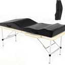 Lash Bed Topper, Ergonomic Curvy Massage Table Foam Topper, Non-Slip Esthetician Bed Cushion with Removable Washable Cover for Beauty Salon, Waxing/Eyelash/Spa/Tattoo/Facial, 71"x28"x7" (Black)