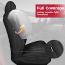 FREESOO for Tacoma 2024 2025 2026 Seat Covers Full Set - Custom Fit for Toyota Tacoma Double Crew Cab, SR, SR5, TRD Sport, TRD Off-Road, Pickup Truck Seat Covers with Faux Leather(Black)