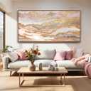 Abstract Pink Canvas Wall Art Framed Gold Abstract Line Artwork for Living Room Decor Canvas Art Bedroom Pictures Office Decoration for Wall 30x60in, 29"x58"