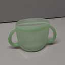 Haakaa Oscar Owl Baby Snack Container-Silicone Travel Snack Pouch for Toddlers,Spill Proof Toddler Snack Cup, Reusable Snack Bags for Infant On-The-Go,BPA Free- Pea Green