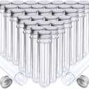 HNYYZL 30 Pack Science Party Test Tubes 45 ml 25x140mm,Clear Plastic Test Tubes Gumball Candy Tubes, Bath Salt Vials Christmas Birthday Gifts