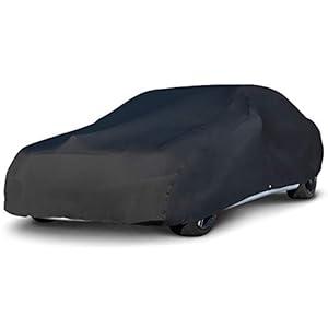 Budge Indoor Stretch Car Cover, Premium Dustproof Protection with Soft Fleece Lining, Breathable Indoor Car Cover Fits Vehicles up to 228 Inches, Gray
