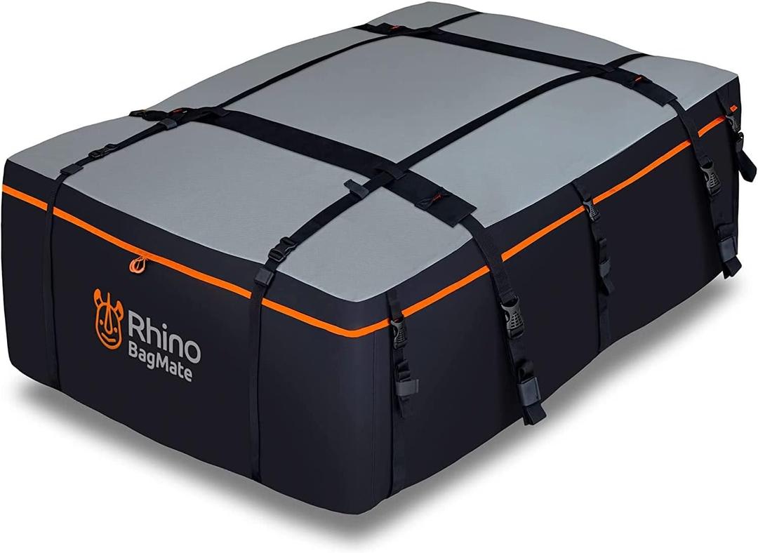 19 Cubic Feet Roof Bag Safety Tested Heavy-Duty Waterproof Rooftop Cargo Carrier for All Cars & SUVs (with or Without Rack) Includes Protective Mat & Storage Bag Military-Grade 840D PVC