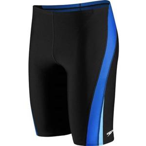Speedo Men's Standard Swimsuit Jammer Endurance+ Splice Team Colors (22, Black/Blue Splice)