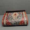 Collive Boho Kitchen Mats 2PCS, Cushioned Kitchen Mat for Floor Anti Fatigue Waterproof Kitchens Rugs Set of 2, Non Skid Comfort Standing Rug for Office, Sink, Laundry, 17"x30"+17"x47" (Geometric Tribal)