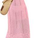 BTFBM Long Crochet Dress Beach Swim Cover up for Women (L)