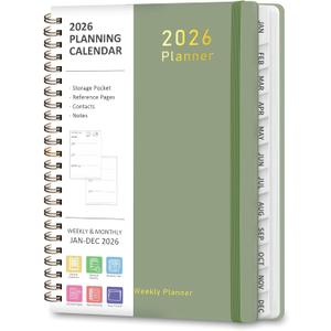 2 x 2026 Planner, Weekly and Monthly Calendar Academic Planner, Jan 2026 - Dec 2026, Planning Agenda Book for Desk Accessories and School Supplies - A5 (6.3'' x 8.5'')