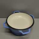 Bruntmor 2-in-1 Enamel Cast Iron Dutch Oven With Handles - Crock Pot Blue Cast Iron pot with Skillet lid - All-in-One Cookware Braising Pan for Casserole Dish - 7 Quart, Blue