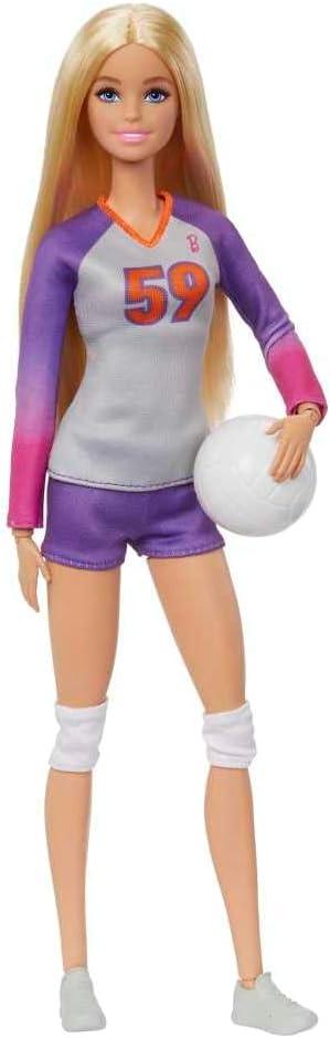 Barbie Doll & Accessories, Made to Move Career Volleyball Player Doll with Uniform and Ball