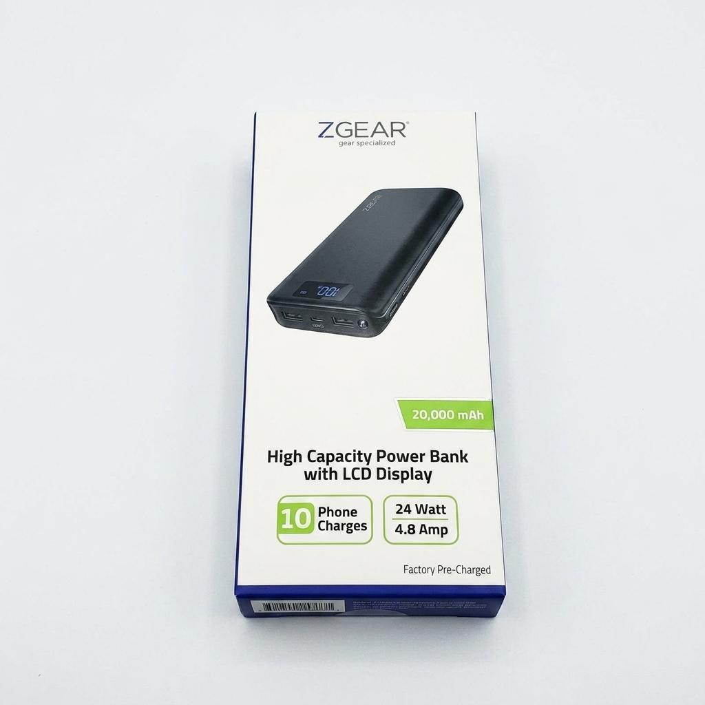 Zgear 20,000 mAh High Capacity Power Bank with an LCD